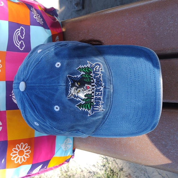 Vtg Twins Enterprise NBA Minnesota Timberwolves Thick  Embroidered Strap-on Hat - Picture 1 of 9